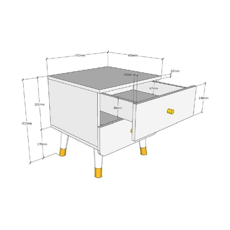 Table de chevet Billy blanc