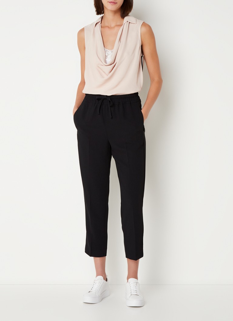 Pantaloni Reiss Hailey cu talie înaltă, croială slim, lungime scurtă și buzunare laterale.