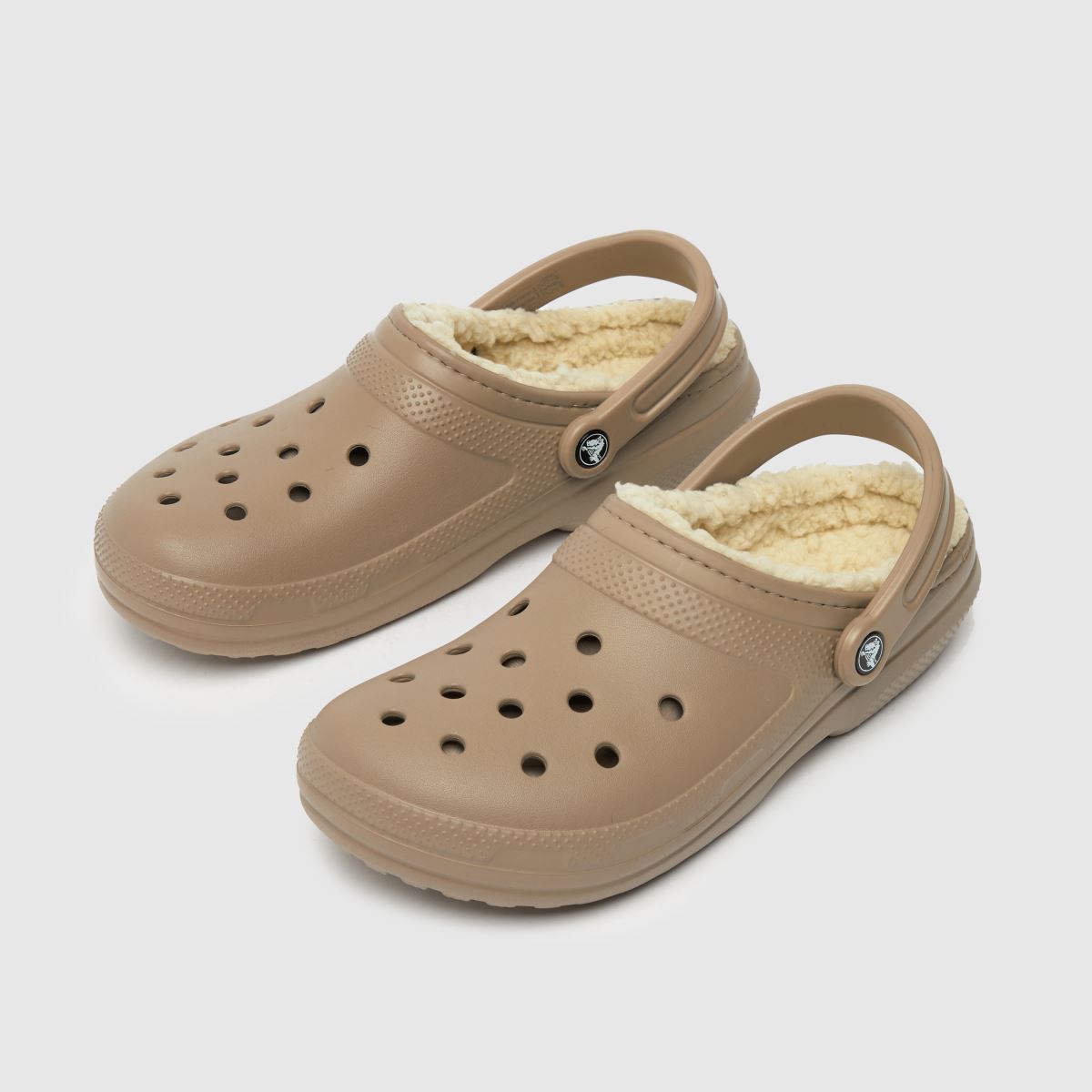 Klasični podloženi sandali Crocs v bež in rjavi barvi