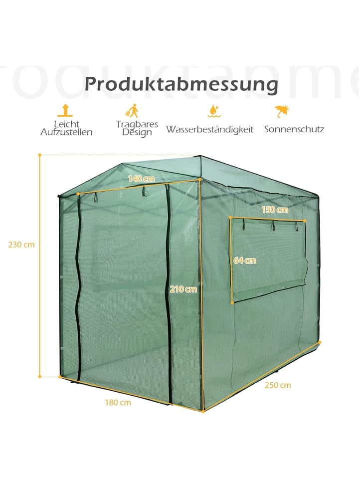 COSTWAY Pflanzenhaus 180x250x230cm in Grün günstig kaufen onesize