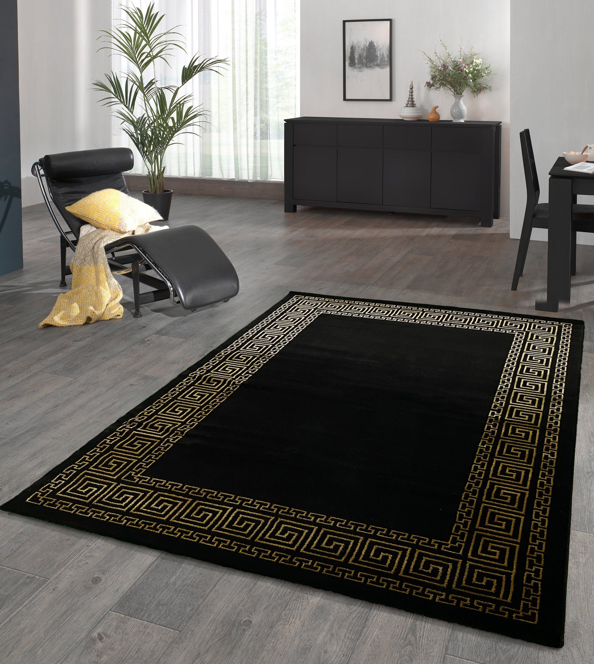 Teppich Crystal moderner dichter Kurzflor, the carpet, Rechteck, Höhe: 12 mm, Wohnzimmer, Schlafzimmer, Melange Effekt, Glanzfaser, Flauschig