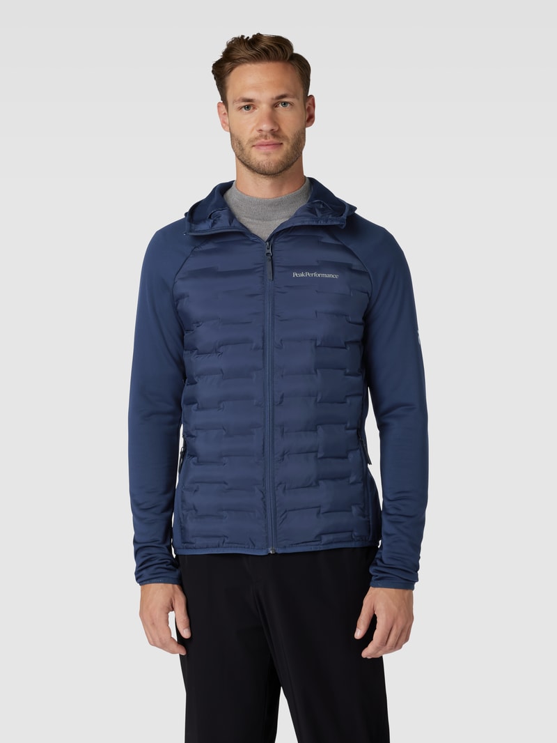 Steppjacke mit Kapuze Modell 'Argon' in marineblau