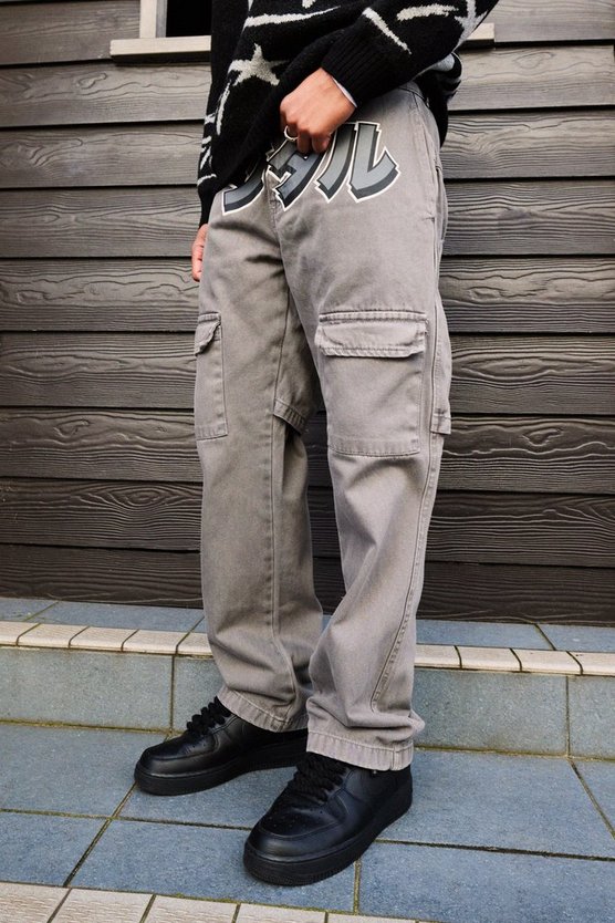 Lockere Cargo-Hose mit Print