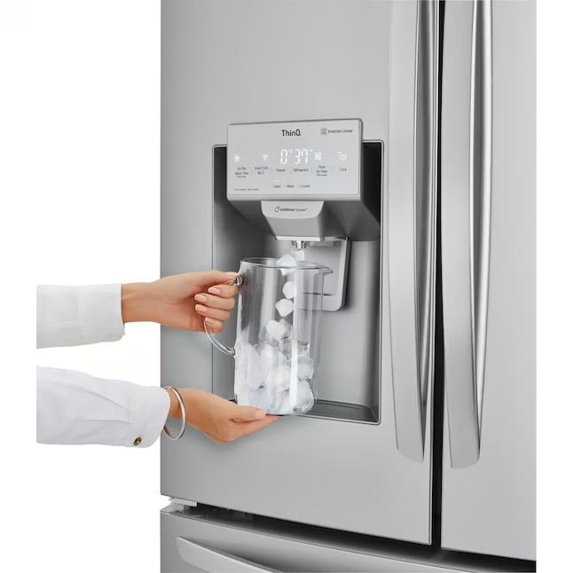 LG Craft Ice Smart WiFi Enabled 27.8-cu ft 4-Door Smart French Door Refrigerator with Dual Ice Maker (Fingerprint Resistant) ENERGY STAR