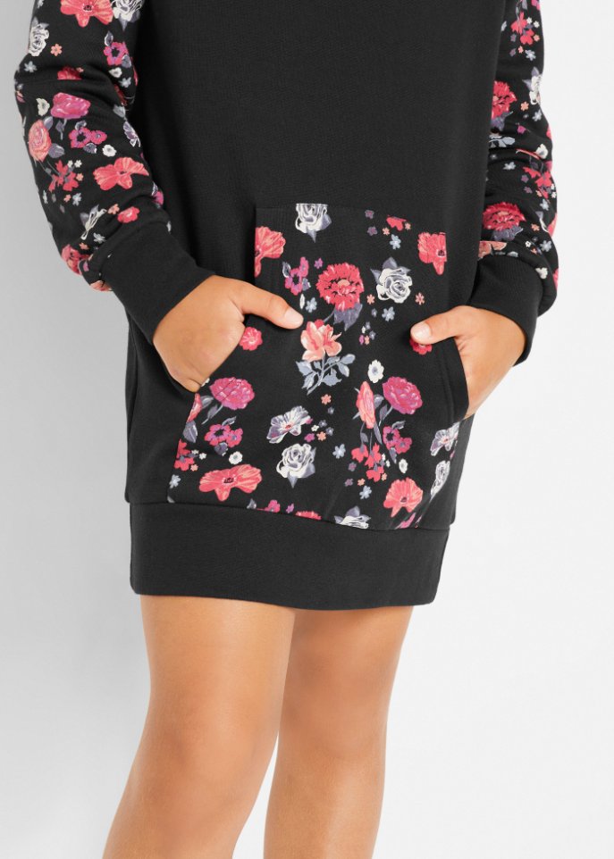 Mädchen Sweatkleid mit Kapuze