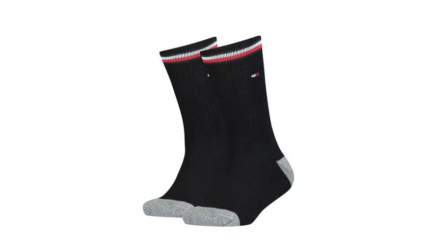 TOMMY HILFIGER Kinder Socken Iconic Sportsocken 2er Pack black