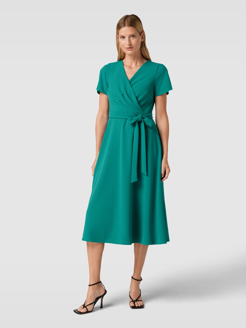 Cocktailkleid in Wickel-Optik in smaragdgrün