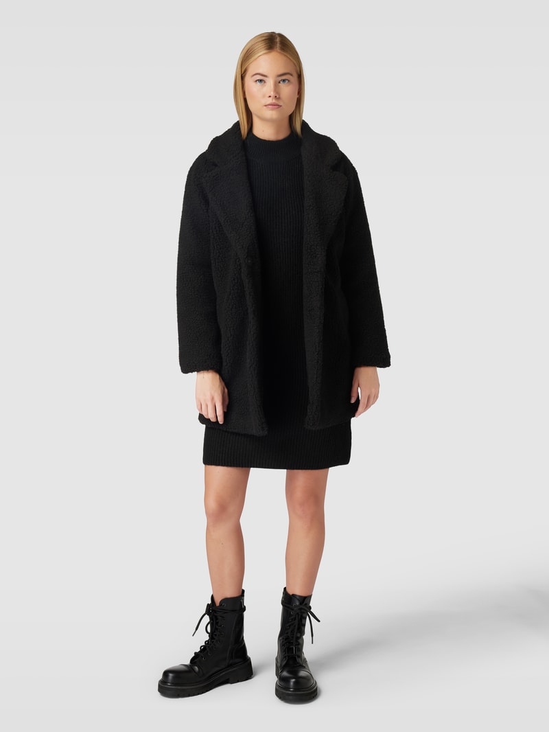 Mantel mit Teddyfell Modell 'NEWAURELIA' in schwarz