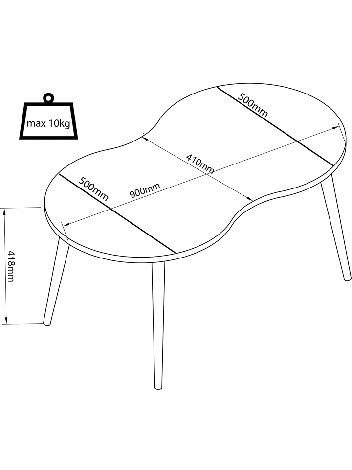 VCM  Holz Sofatisch Couchtisch Beistelltisch Barilo in Weiß günstig kaufen onesize