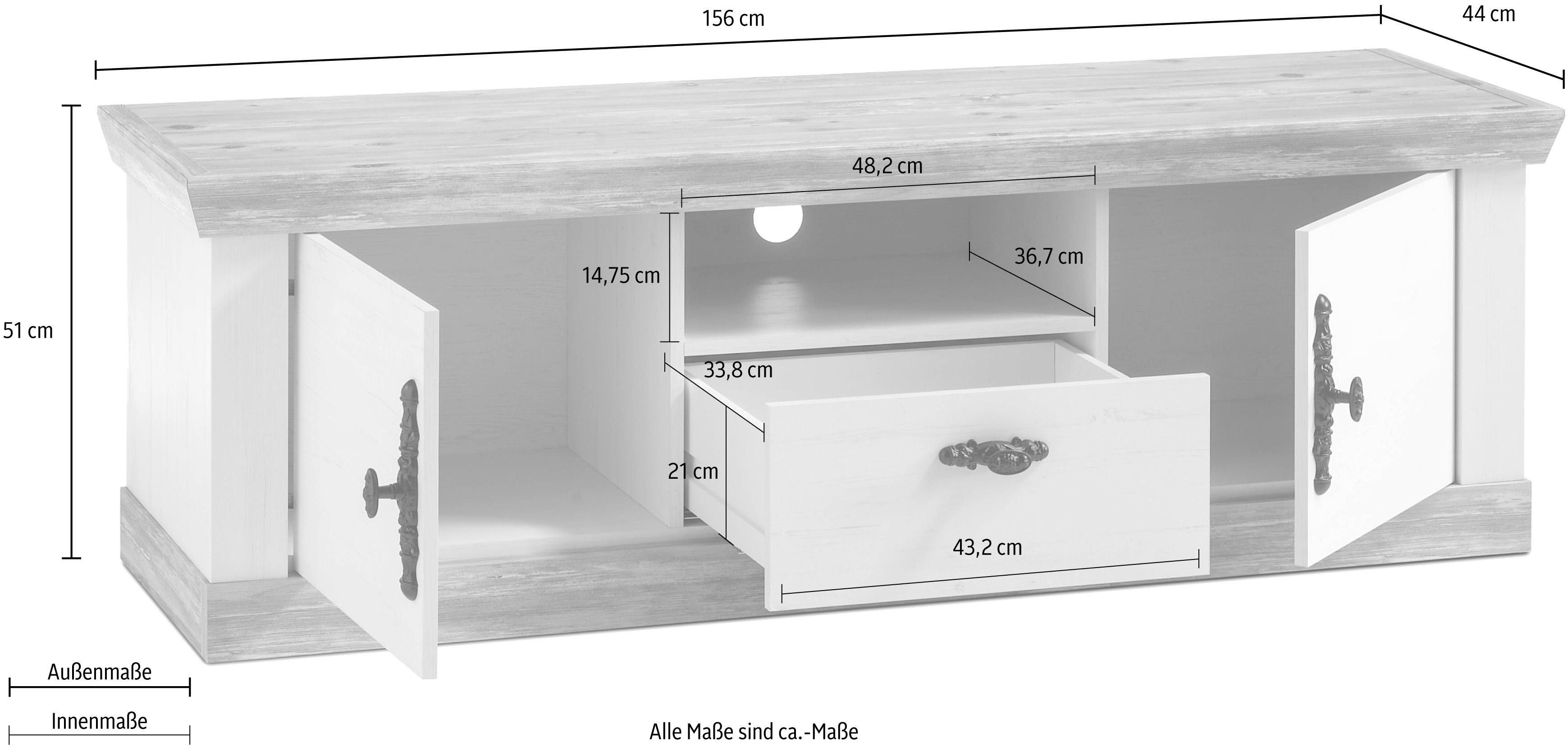 Home affaire TV-Board Florenz, im romantischen Landhaus-Look, Fernsehtisch Breite 156 cm