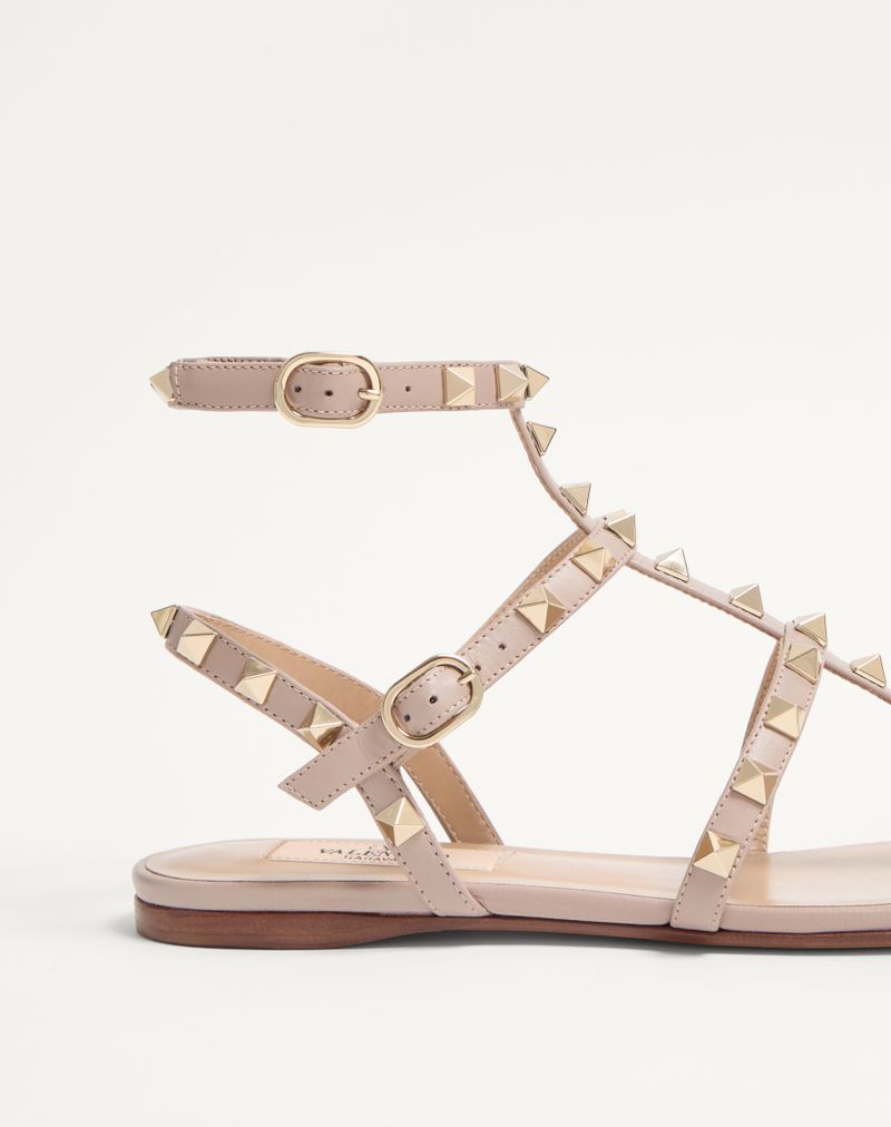 Rockstud lav sandal i kalveskind med stropper