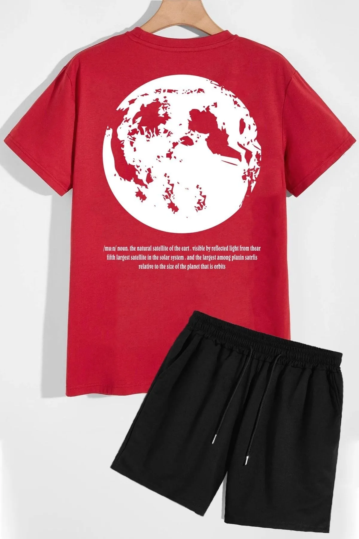 trendypassion  Shorts-T-Shirt-Trainingsanzug-Set mit Universum-Thema