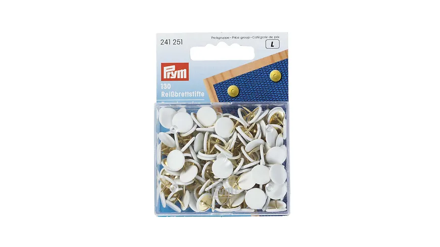 Prym Reißbrettstifte Eisen Kappen weiß