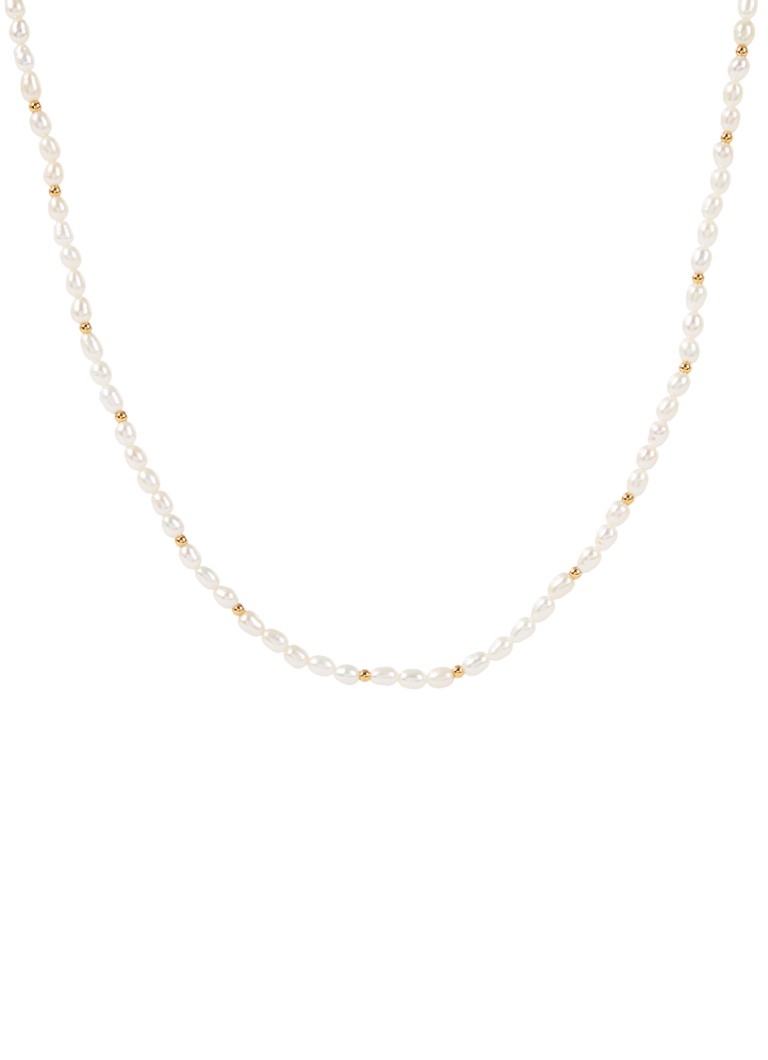 Missoma Short Pearl Necklace with Gilded Details