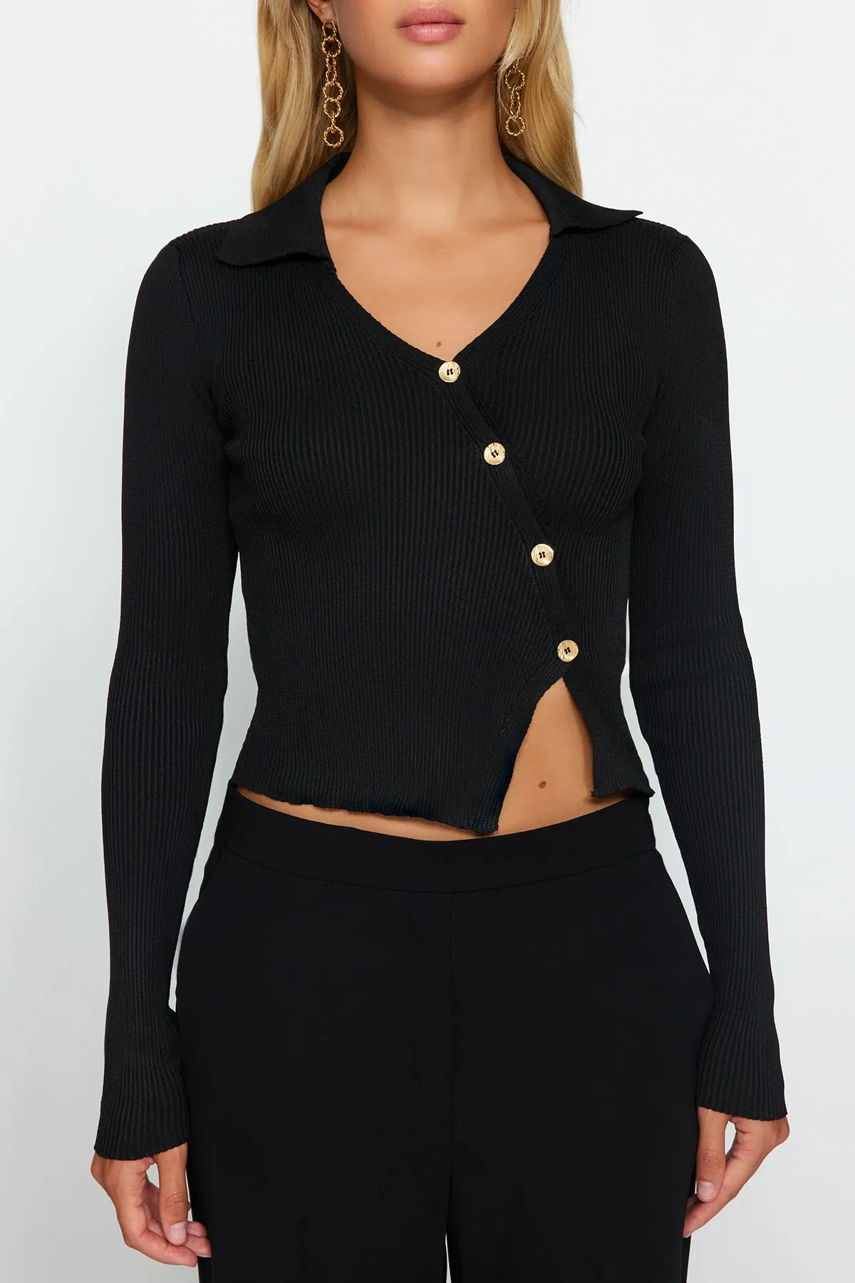 Trendyol Collection  Schwarzer Rollkragen-Strickpullover TWOAW24KZ01167