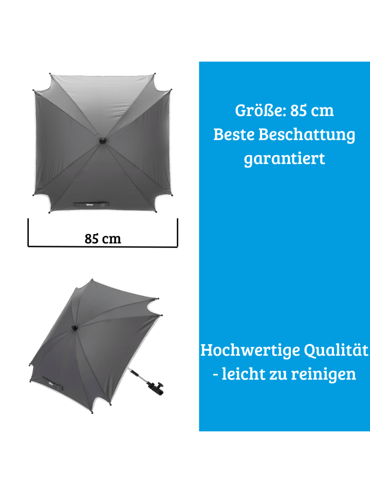 fillikid Sonnenschirm XL Exklusiv Sonnenschutz für Kinderwagen & Buggy in Grau günstig kaufen onesize