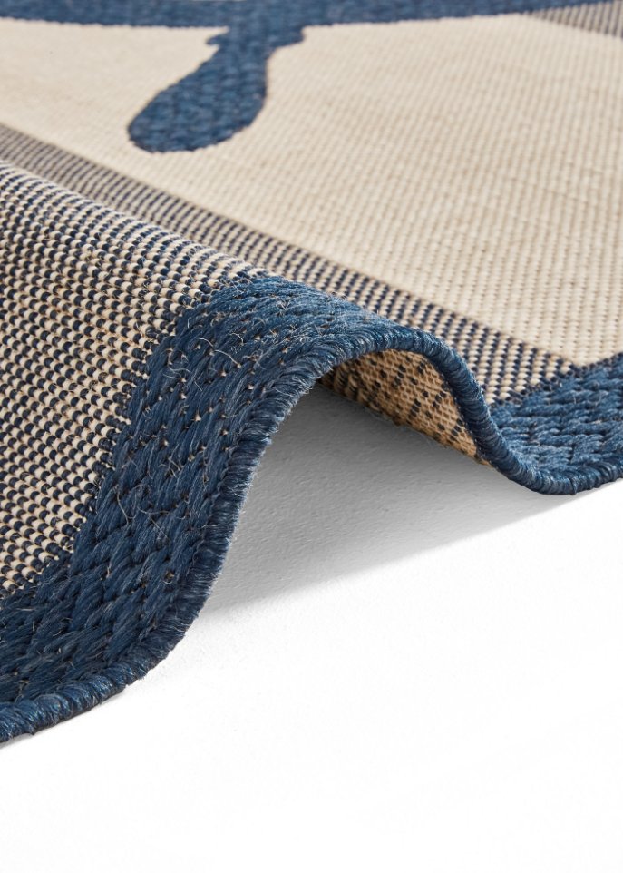 In- und Outdoor Teppich mit Steuerrad Motiv