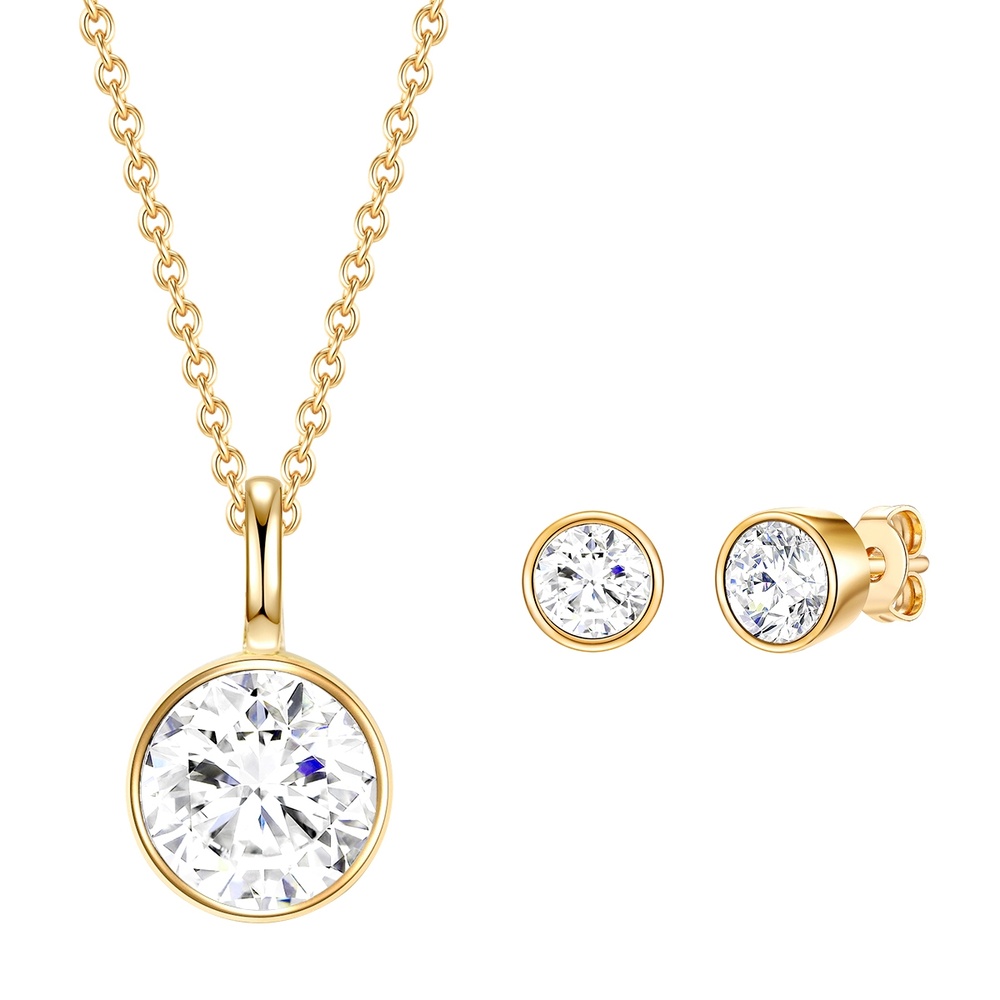 Rafaela Donata Ensemble de cristaux Swarovski Argent sterling Orné de cristaux Swarovski en Or j Boucles d'oreilles