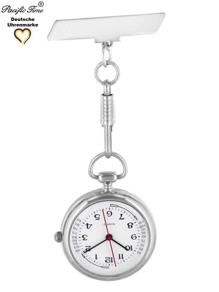 Pacific Time Krankenpflegeuhr Damen Schwesternuhr mit Anstecknadel, Gratis Versand