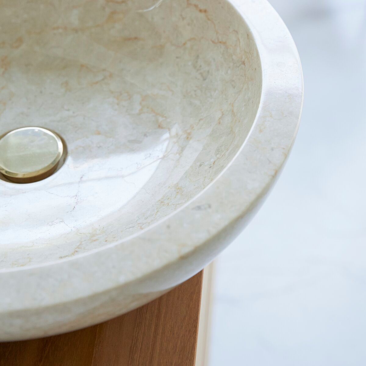Tikamoon Waschbecken Waschbecken aus Marmor cream