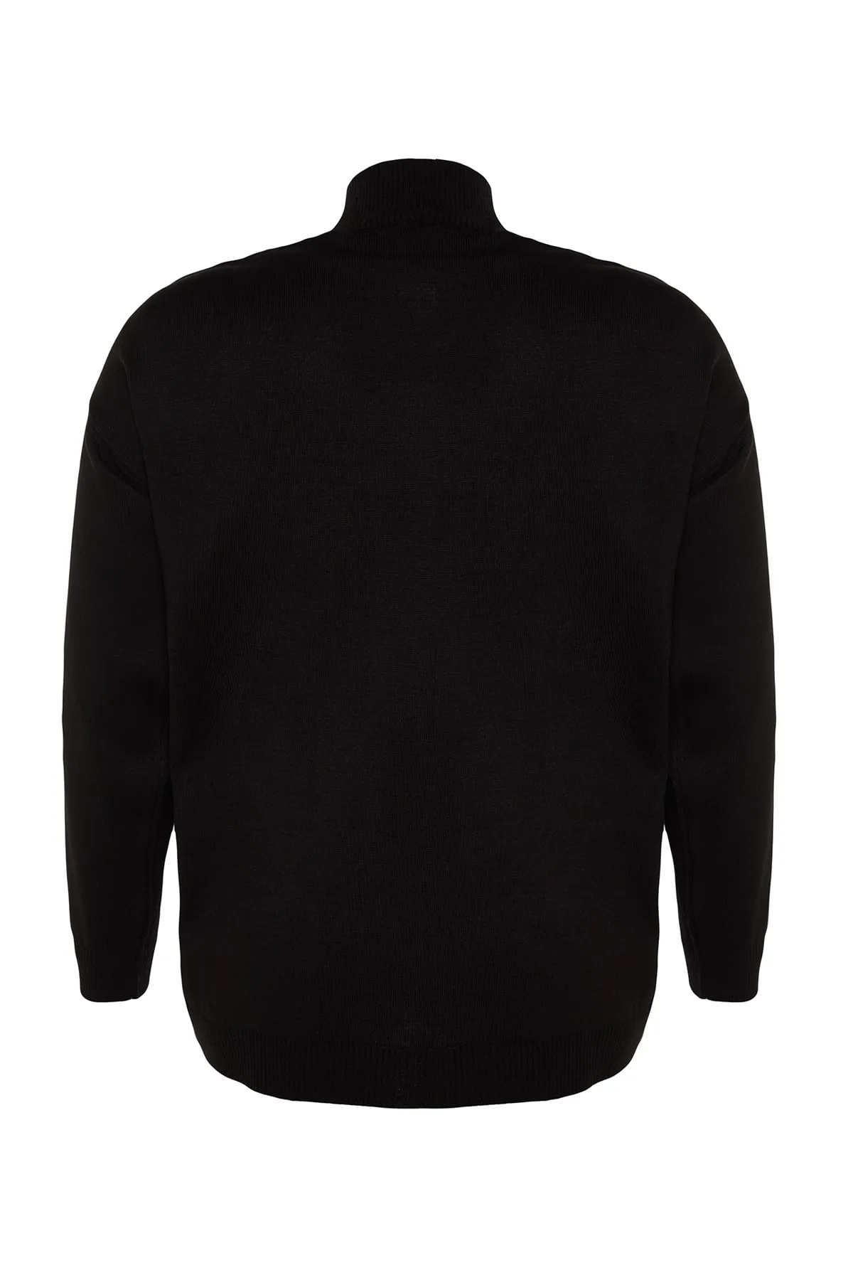 Trendyol Curve  Schwarzer, detaillierter Strickpullover aus Tüll TBBAW24AN00008