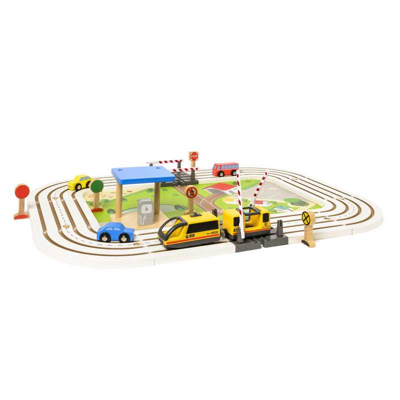 Circuit de train ville et véhicules Oxybul