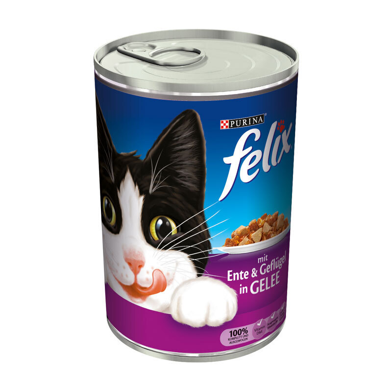 Felix Nassfutter Felix Häppchen in Gelee Ente & Geflügel 48x400 g