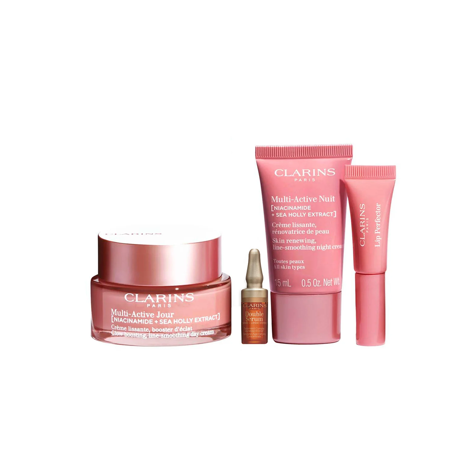 Set Ritual Multiactivo - Set Primeros Signos, Crema Facial de Día Primeros Signos, Tratamiento Facial de Noche Primeros Signos, Sérum Facial Efecto Global, Brillo