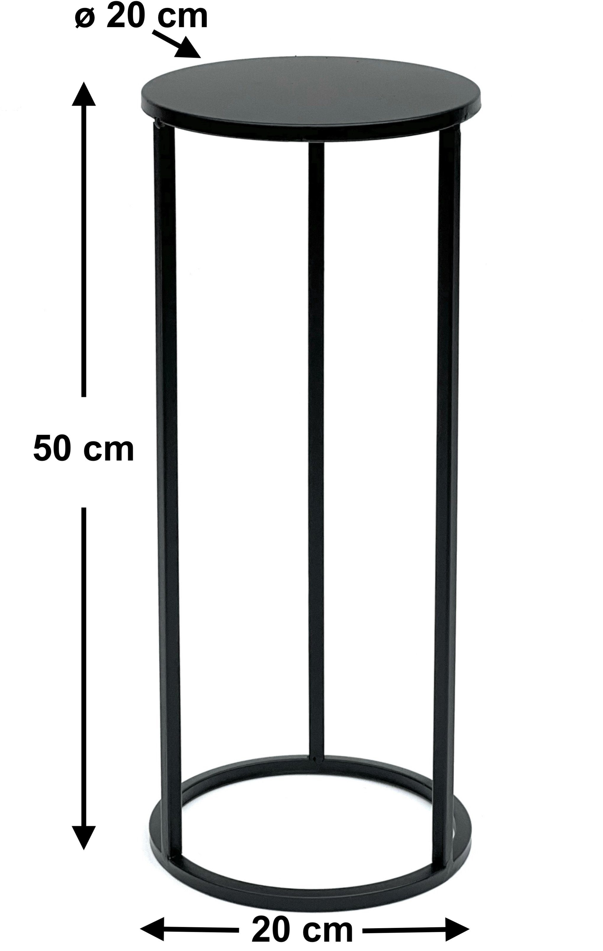DanDiBo Blumenständer Blumenhocker Metall Schwarz Rund 70-50 cm Blumenständer Beistelltisch
