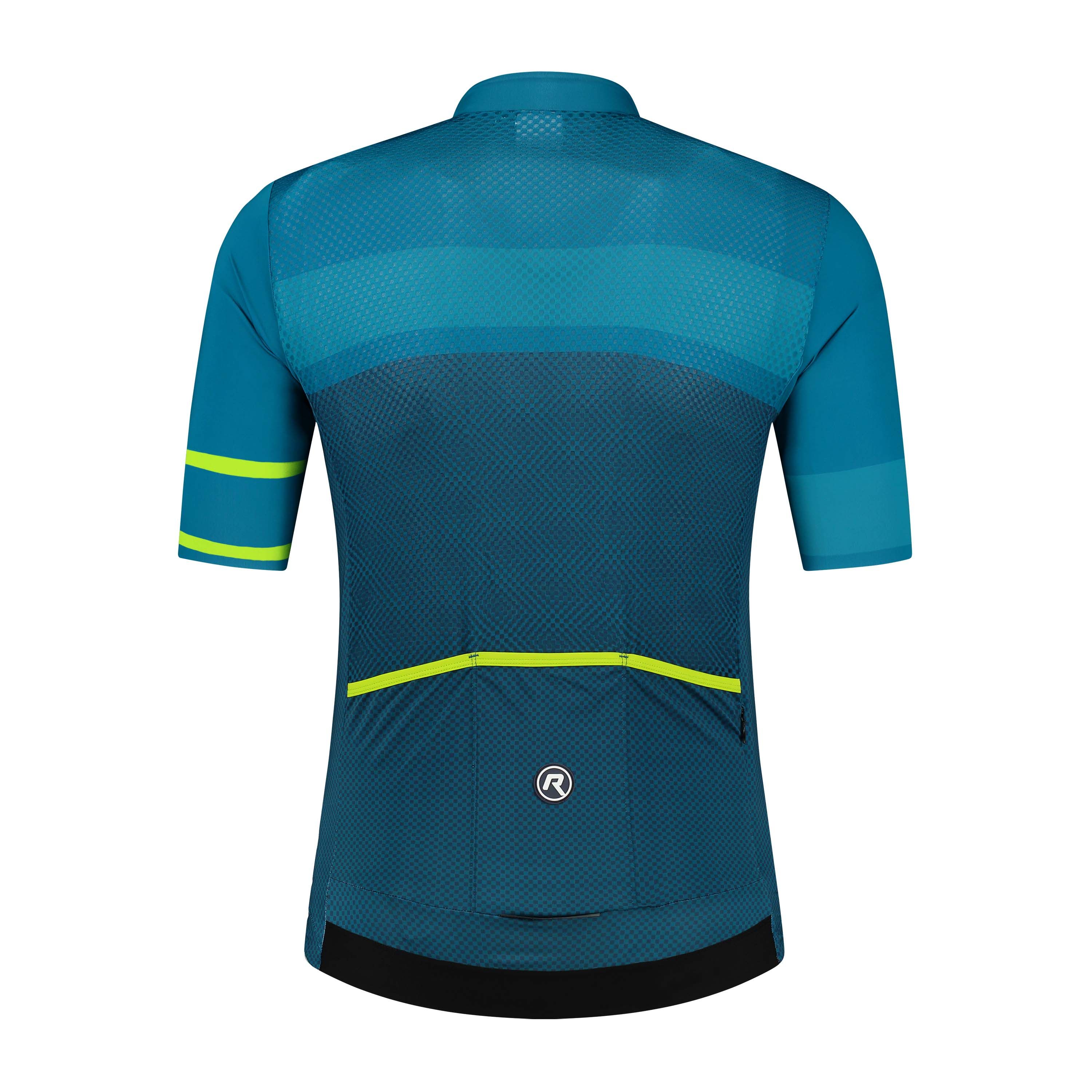 Rogelli Block Blau/Limette Herren Radtrikot Kurzarm