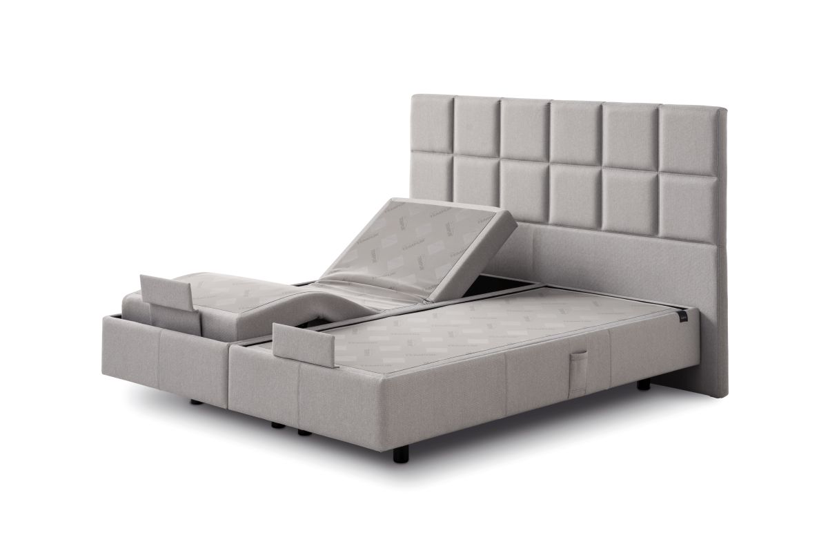 Tempur Boxspringbett mit Motor Adjustable Grau 180 x 200 cm