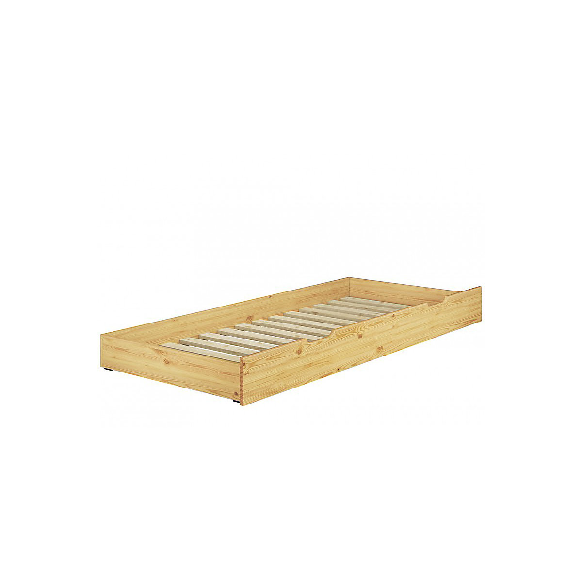 Etagenbett 90x200 Kiefer massiv + Rollrost + Gästebettkasten