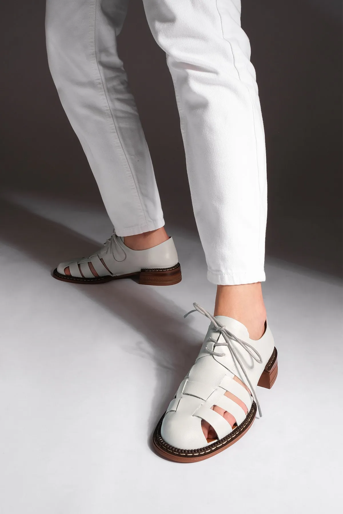 Marjin  Damen Oxford-Schuhe Low-Cut-Freizeitschuhe Fice grau