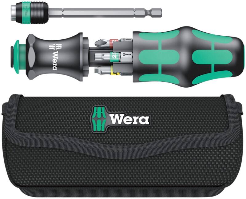 WERA Kraftform Kompakt 20 Kombi-Schrauber mit 7 Bits Schraubendreherset