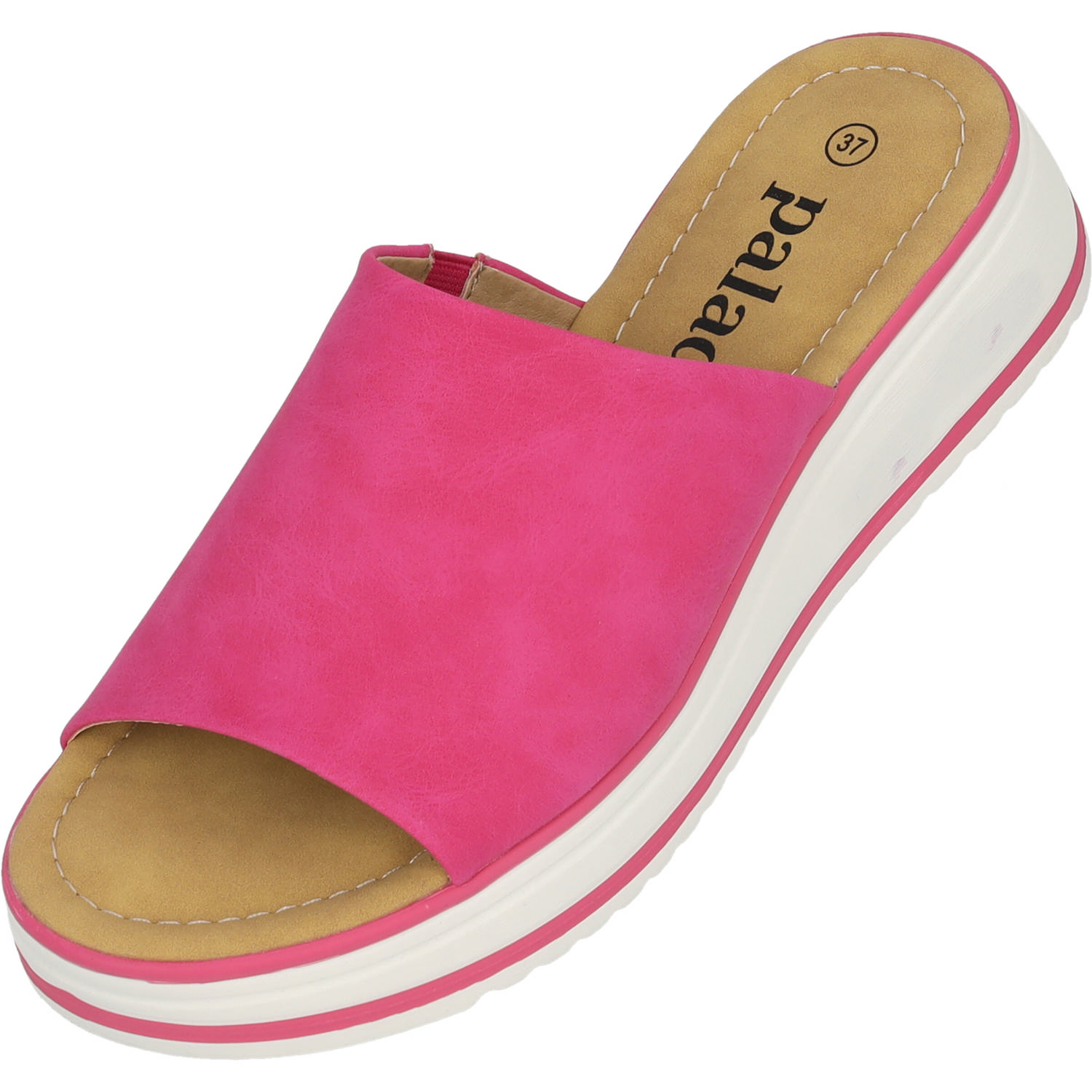 Palado Rhat, Plateau-Pantoletten, Damen, Pink