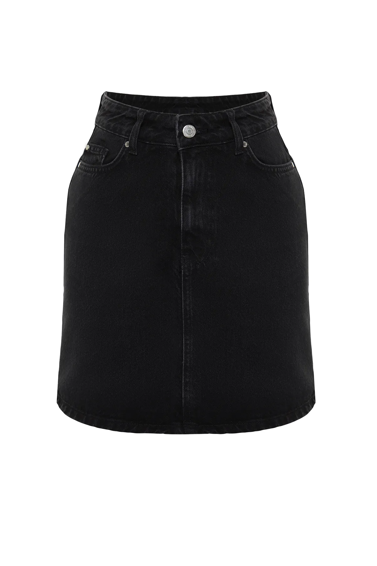 Trendyol Collection  Schwarzer Mini-Jeansrock mit hoher Taille TWOSS24ET00063