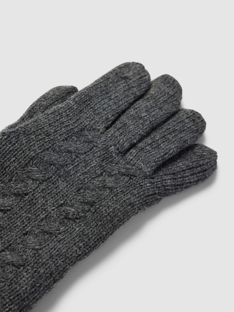 Handschuhe mit Label-Detail in anthrazit