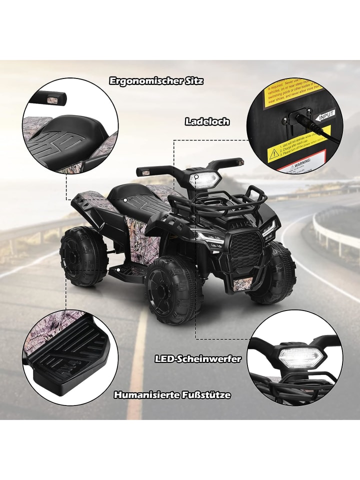 COSTWAY 6V Elektro Mini Quad in Schwarz günstig kaufen 66 cm