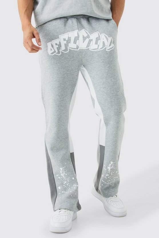 Official Jogginghose mit Farbspritzern und Grafitti-Print