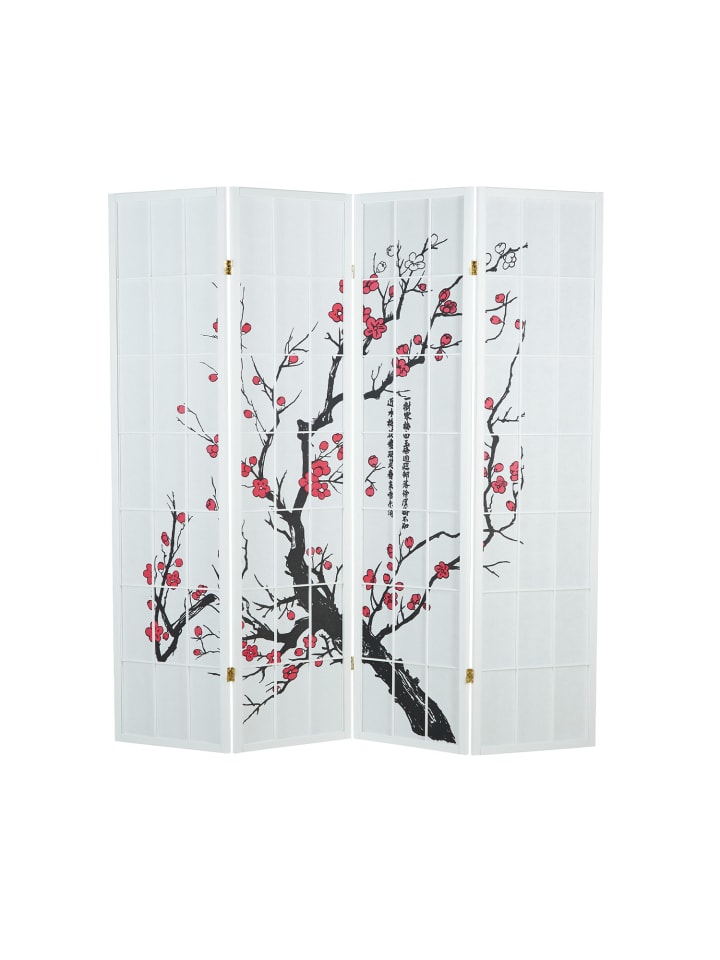 Homestyle4u 4-tlg. Paravent in Weiß 176x175 günstig kaufen onesize