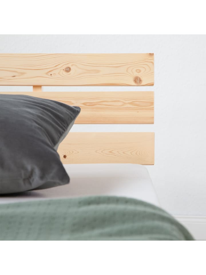 Homestyle4u Holzbett 90x200 mit Lattenrost in Braun günstig kaufen