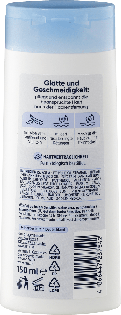 After Shave Pflege-Gel Sensitive, 150 ml