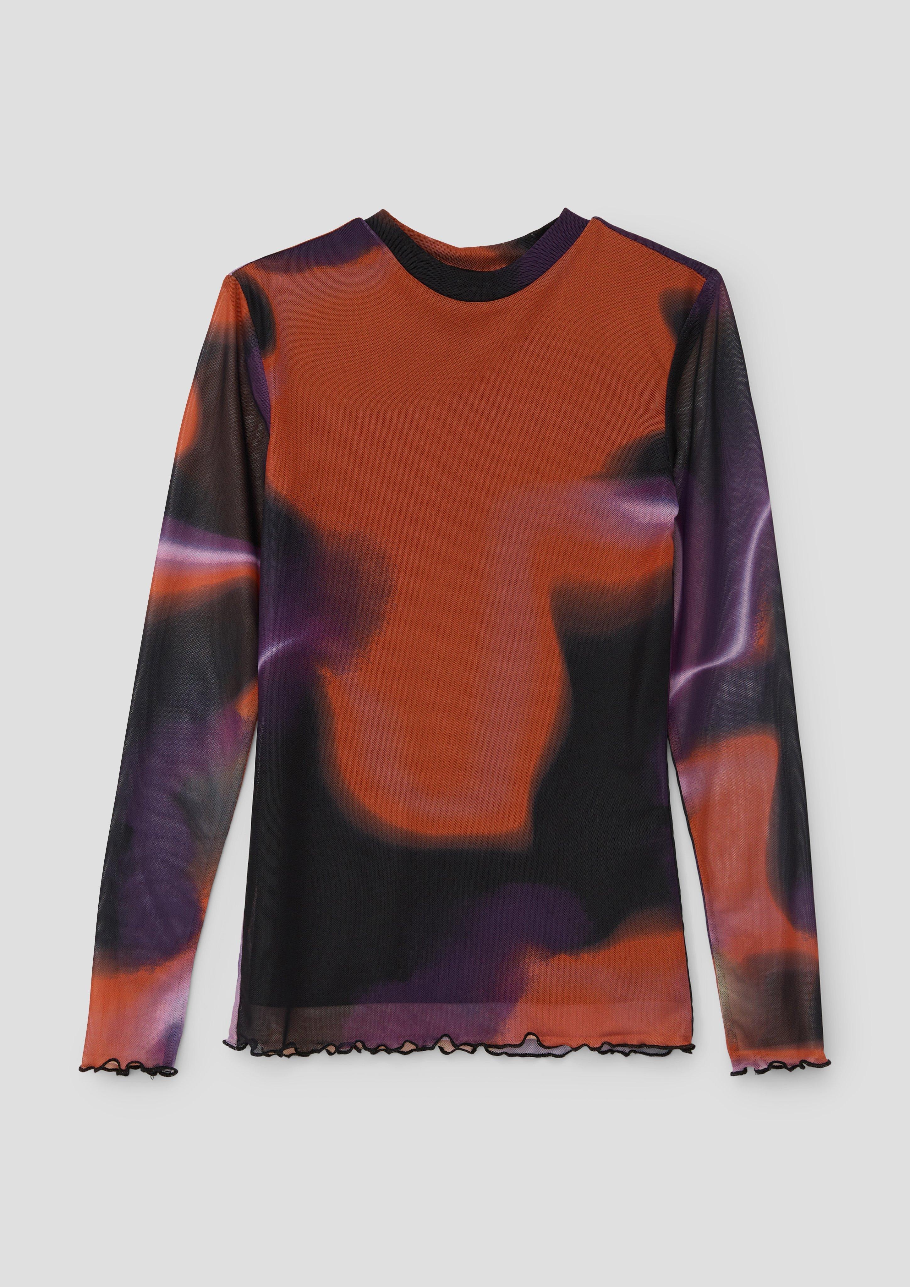 Mesh-Longsleeve mit Bogenkante  2140565-99A2