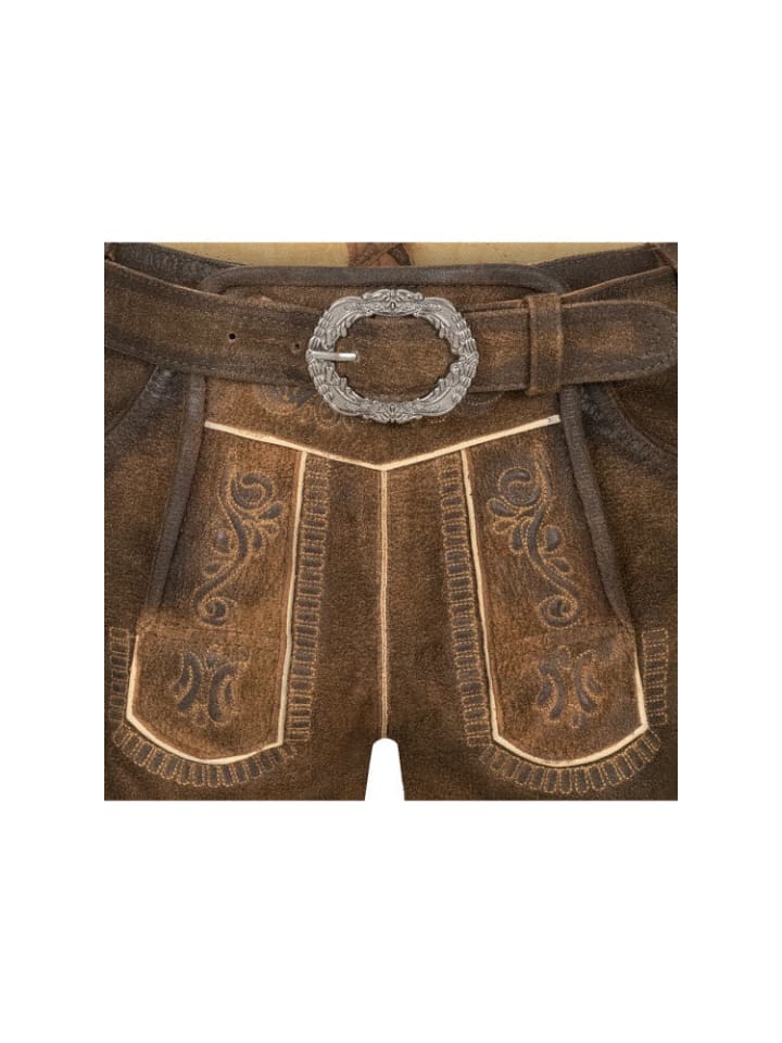 Nübler Kinderlederhose kurz Alfons in Braun günstig kaufen