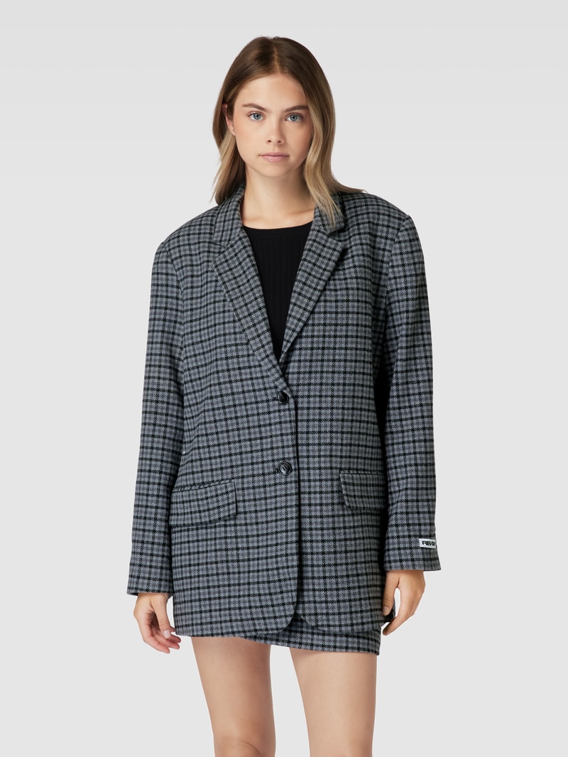 Blazer mit Gitterkaro Modell 'CASUAL CHECK' in dunkelgrau