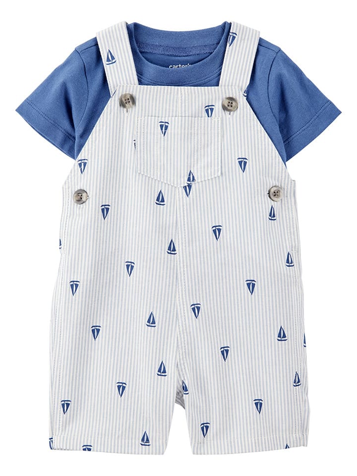 carter's 2tlg. Outfit in Weiß/ Blau günstig kaufen