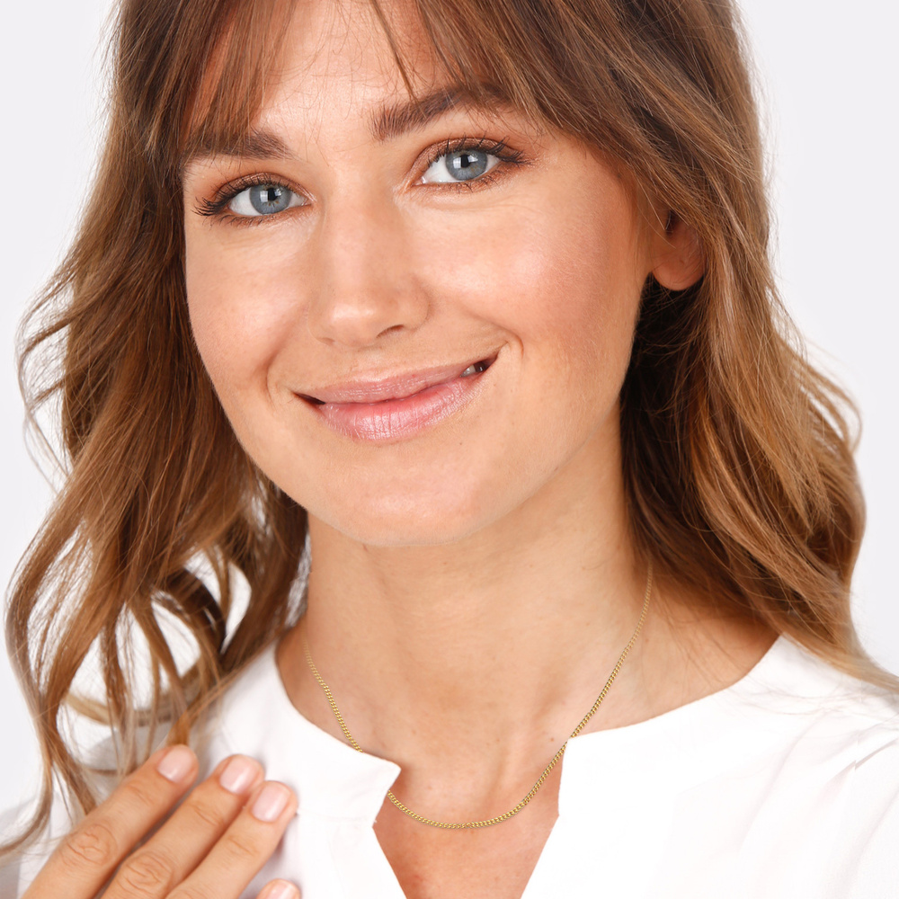 Elli PREMIUM Elli PREMIUM Collier Femmes Curb Chain Minimal Basic Trend Blogger en argent ster Bijoux