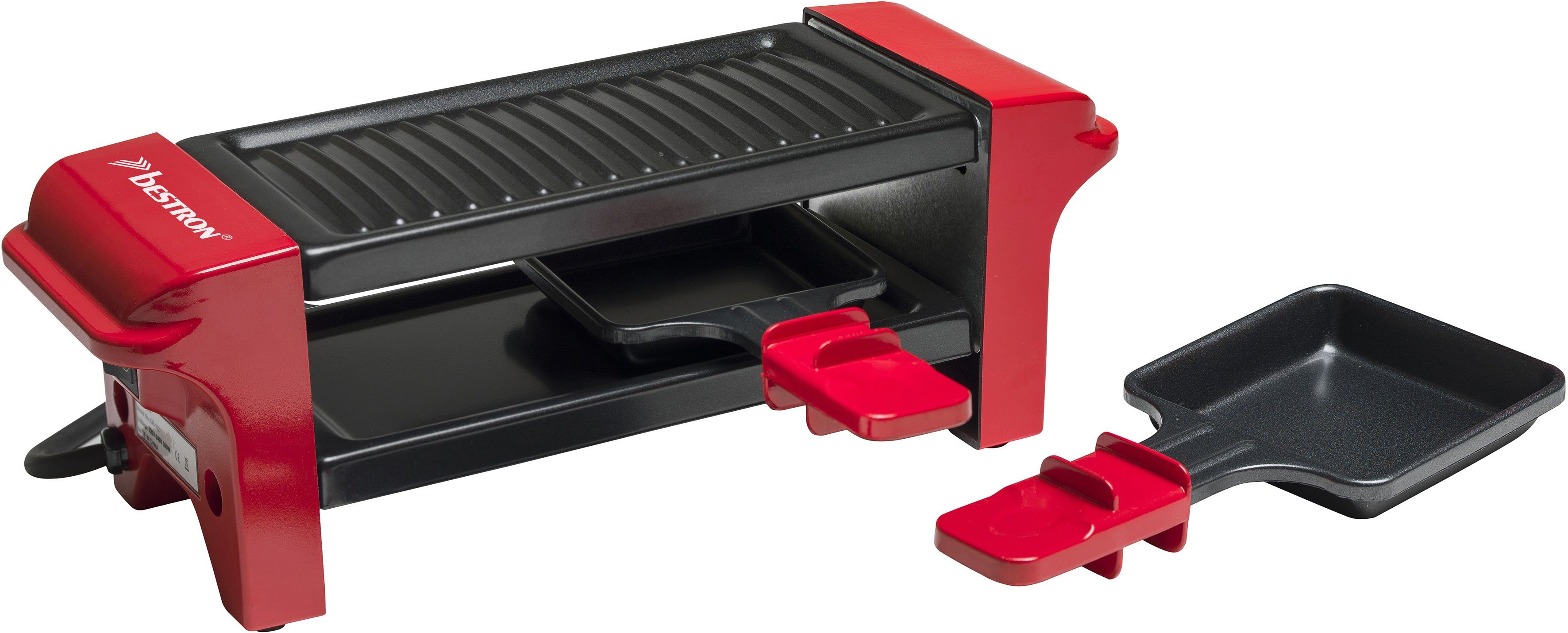 bestron Raclette AGR102, 2 Raclettepfännchen, 350 W, Antihaftbeschichtung