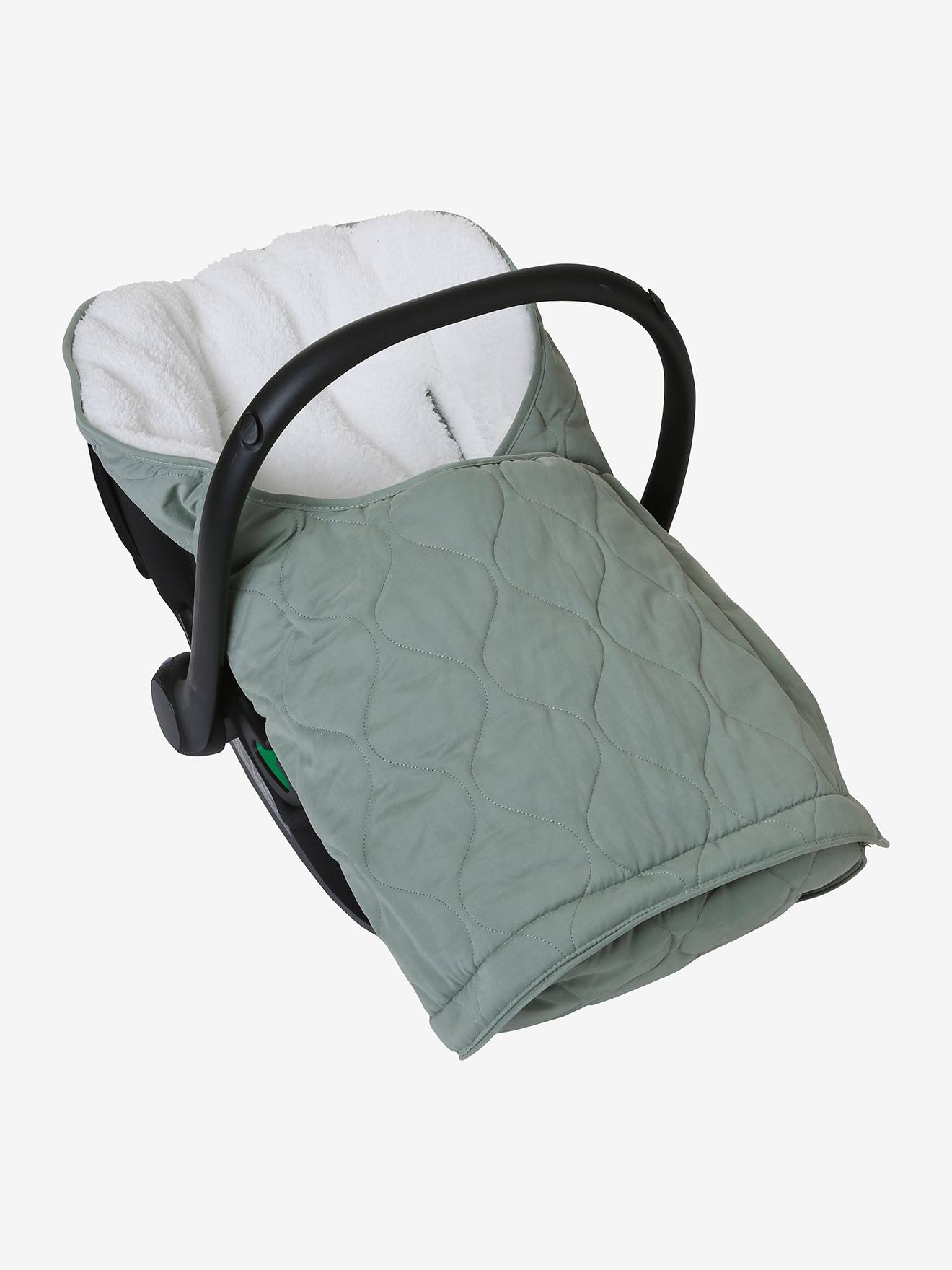 Vertbaudet Baby Ausfahrsack mit Futter aus Teddyfleece - moosgrün