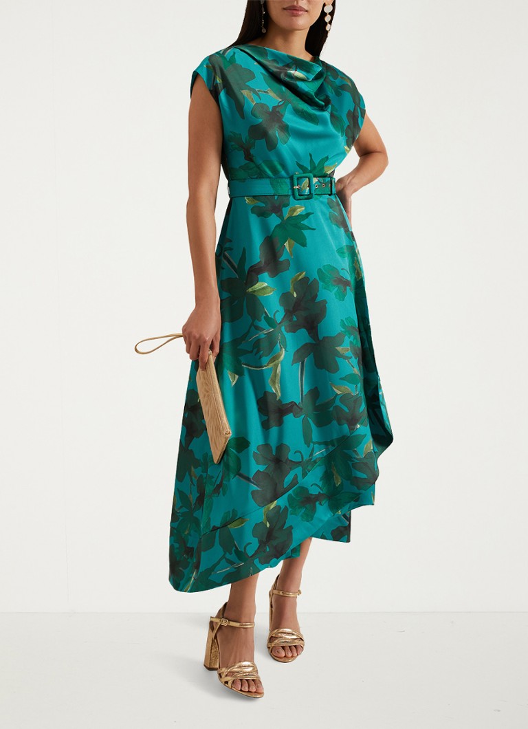 Vestido midi estampado Sabrianna de Phase Eight con cinturón.